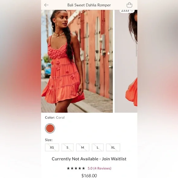 Free People Bali Sweet Dahlia Dress in Orange Size: Small - Picture 2 of 7